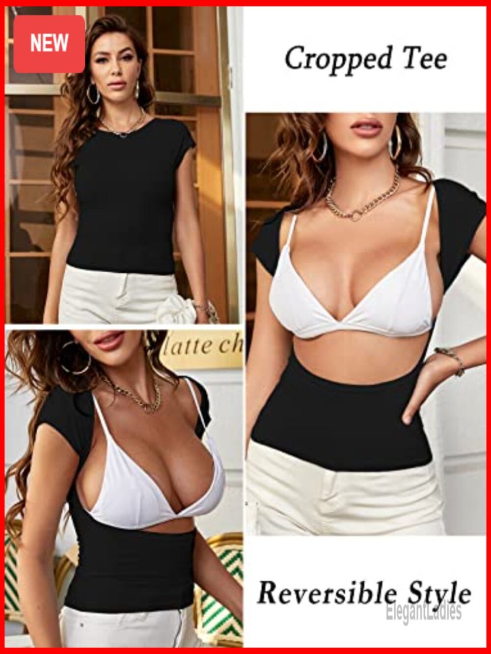 Women's Sexy Backless Y2K Crop Top Crewneck Slim Fit Short Sleeve Summer Tee - Picture 4 of 7